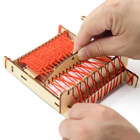 Krosno Tkackie z drewna - Zabawka Edukacyjna dla Rozwoju Umiejętności Dziecka