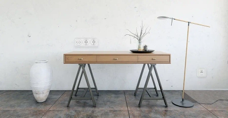 Włącznik światła krzyżowy kołyskowy ceramiczny, okrągły podtynkowy biały Ceramic Loft