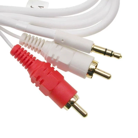 Kabel jack 3.5 stereo - 2x RCA, biały, 5m