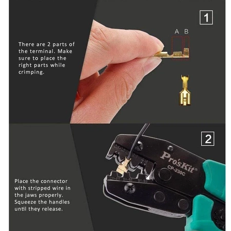 Zaciskarka konektorów nieizolowanych 0.5-6mm2, Proskit CP-230C