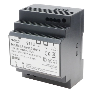 Zasilacz na szynę DIN 12V 100W 8.33A IP20