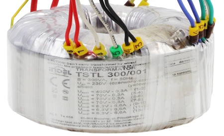Transformator toroidalny 300VA Indel TSTL 300/001 230V (400V, 3x70V, 3x6,3V) do wzmacniaczy lampowych
