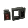 Gniazdo zasilania AC, ósemka 2 pin, do obudowy, na zatrzask z przełącznikiem