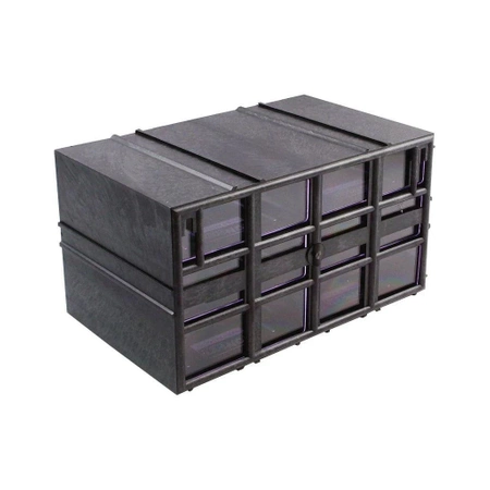 Magazynek szufladkowy modułowy 23x14x12.5cm, 12 szufladek, Konger PX12