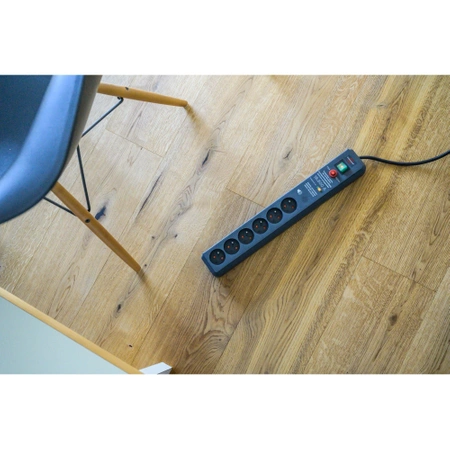 Listwa zasilająca, przeciwprzepięciowa 19500A, Brennenstuhl Secure-Tec, 6 gniazd, 3m, 16A, 3500W, ostrzeżenie dźwiękowe