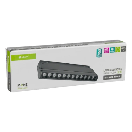 Reflektor szynowy magnetyczny liniowy regulowany 12W czarny M-LINE