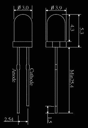 Dioda LED f3 biała 4500K