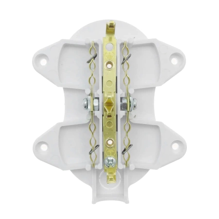 Gniazdo elektryczne Schuko podwójne, montaż natynkowy, kolor biały, seria Retro PRL