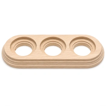 Ramka drewniana naturalna 3-modułowa do gniazd i włączników natynkowych Ceramic Classic Loft