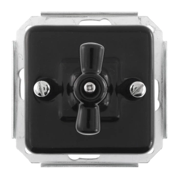 Włącznik żaluzjowy obrotowy ceramiczny, kwadratowy podtynkowy czarny Ceramic Loft