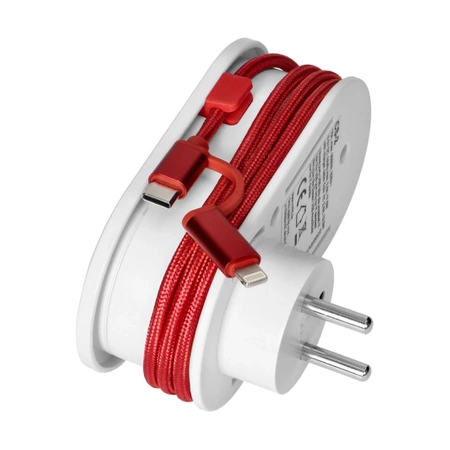 Ładowarka USB 3.4A, ładowarka sieciowa z kablem USB-C, Lighting