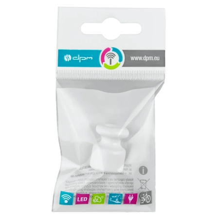 Uchwyt kabla ceramiczny 18x23mm, natynkowy biały Ceramic Loft