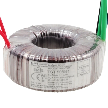 Transformator toroidalny sieciowy TST 50 VA, 230/2×9 V, 2×2,8 A, Indel