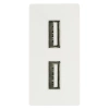 Ładowarka USB 2.4A, 2x USB biały, moduł 1/2 do ramki Tawoia Glass