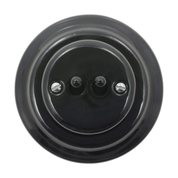 Włącznik żaluzjowy dźwigniowy ceramiczny, okrągły z ramką, podtynkowy czarny Ceramic Loft