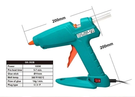 Pistolet do kleju na gorąco Proskit GK-392B, sztyfty 11mm, 100W