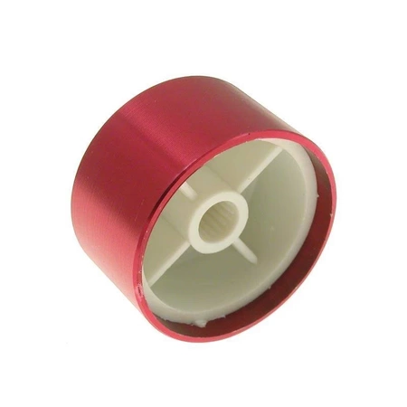 Gałka, oś 6mm, fi30x17mm, aluminium czerwona