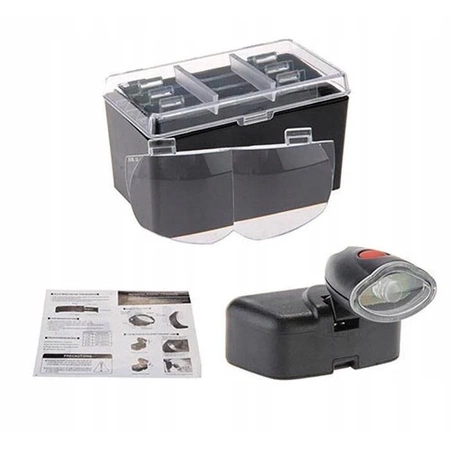 Lupa nagłowna LED MG81001-F, 1LED, 4 szkła powiększające