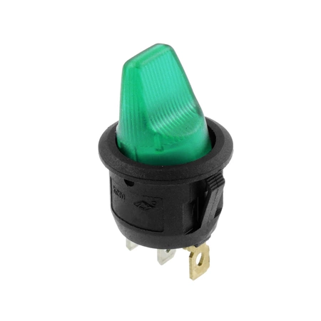 Włącznik ON-OFF dźwigniowy KCD1-101G zielony 6A/250V podświetlenie 230V