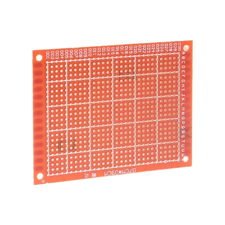 Płytka uniwersalna 7 x 9 cm, jednostronna, raster 2,54 mm, czerwona, PU10