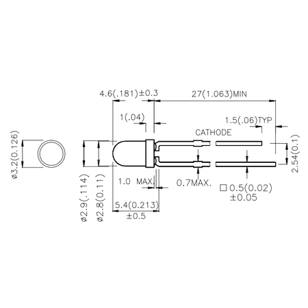 Dioda LED f3 zielona 100-300mcd, Kingbright L-934SGC