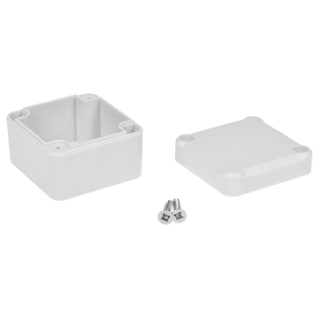 Obudowa uniwersalna z panelami bocznymi 57,1 mm × 63,2 mm × 36,7 mm z PS, kolor jasnoszary Z117J KRADEX