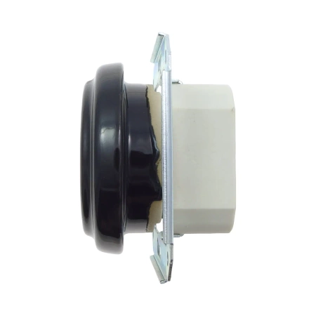 Gniazdo elektryczne ceramiczne okrągłe bez ramki, montaż podtynkowy, kolor czarny Ceramic Loft