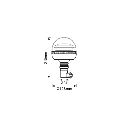 Lampa ostrzegawcza LED do pojazdu, 20W, 45 LED, światło pomarańczowe, trzpień FLEX, L1406-ALR-2 12/24V