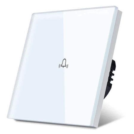 Włącznik dotykowy szklany dzwonkowy 300W - biały - Tawoia Glass