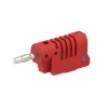Wtyk izolowany 4mm z gniazdem 4mm do połączeń wieżowych, przykręcany, czerwony