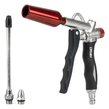 Pistolet do przedmuchiwania z dyszą Venturiego, przyłącze 1/4", 3 wymienne dysze - AMiO 04928