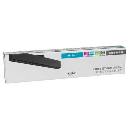 Lampa szynowa LED liniowa regulowana, 15 W, 1350 lm, 4000 K, czarna, X-LINE