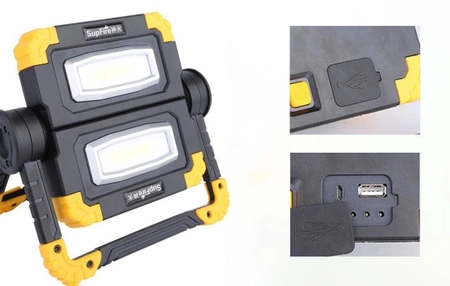 Naświetlacz warsztatowy Superfire G7, 1600 lm, 5000 mAh, 2×10 W, składany