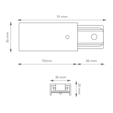 Zestaw oświetlenia szynowego: 4 reflektory LED 15W, 2m szyny + akcesoria, biały