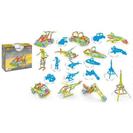 Kolorowe klocki konstrukcyjne: pojazdy 10w1, 179 elementów