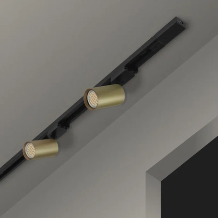 Zestaw oświetlenia szynowego X-LINE: 4 reflektory GU10, 2m szyny, złączka prosta, złoty