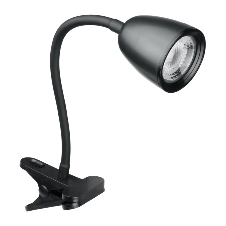 Lampka LED z klipsem czarna, 4 W, 320 lm, 4000 K, zasilanie 230V