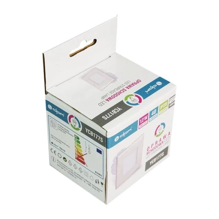 Lampka schodowa LED, 230Vac, kwadratowa srebrna