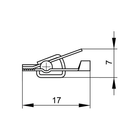 Krokodylek nieizolowany, rozwarcie 1.6mm, mikro, przyłącze lutowane