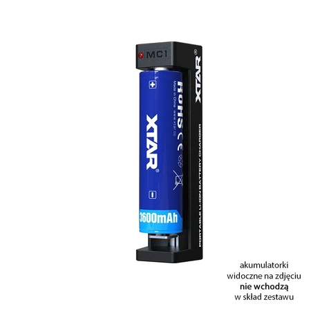 Ładowarka 1-kanałowa do ogniw Li-ion 18650, gniazdo USB-C, Xtar MC1 USB-C