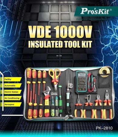 Zestaw narzędzi dla elektryka 1kV VDE PK-2810B Proskit