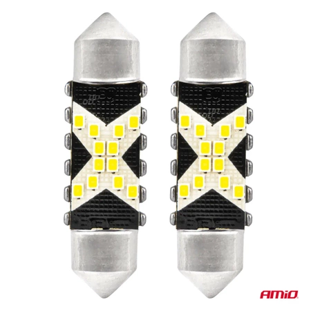 Żarówka samochodowa LED CANBUS Festoon C5W 36mm 12V / 24V 2szt AMIO-04236