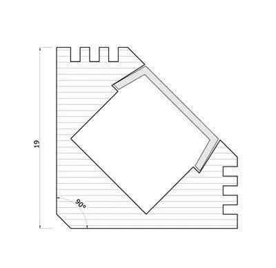 Profil 45-ALU, aluminium, osłonka mleczna, 1m