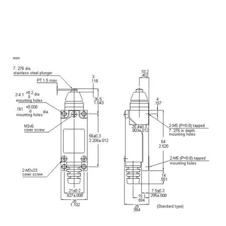 Wyłącznik krańcowy ME8111 5A/250V, ON-(OFF) / OFF-(ON)