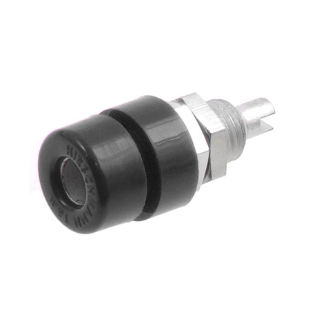 Gniazdo izolowane 4mm M6, lutowane, 32A, czarne