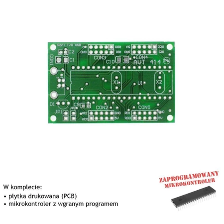 Uniwersalna karta portów na USB, PCB i mikroprocesor do projektu AVT414