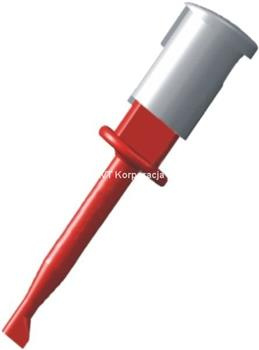 Chwytak haczykowy miniaturowy klips 48mm, lutowany czerwony