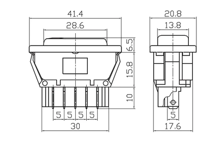 Przełącznik samochodowy do szyb elektrycznych z podswietlaniem (on)-off-(on)