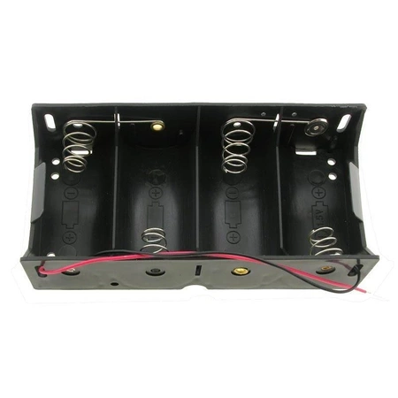 Koszyk baterii R20 x4 płaski z przewodami