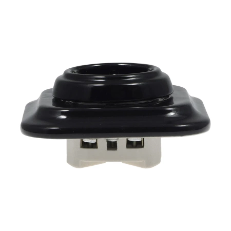 Gniazdo elektryczne Schuko ceramiczne kwadratowe z ramką, montaż podtynkowy, kolor czarny Ceramic Loft